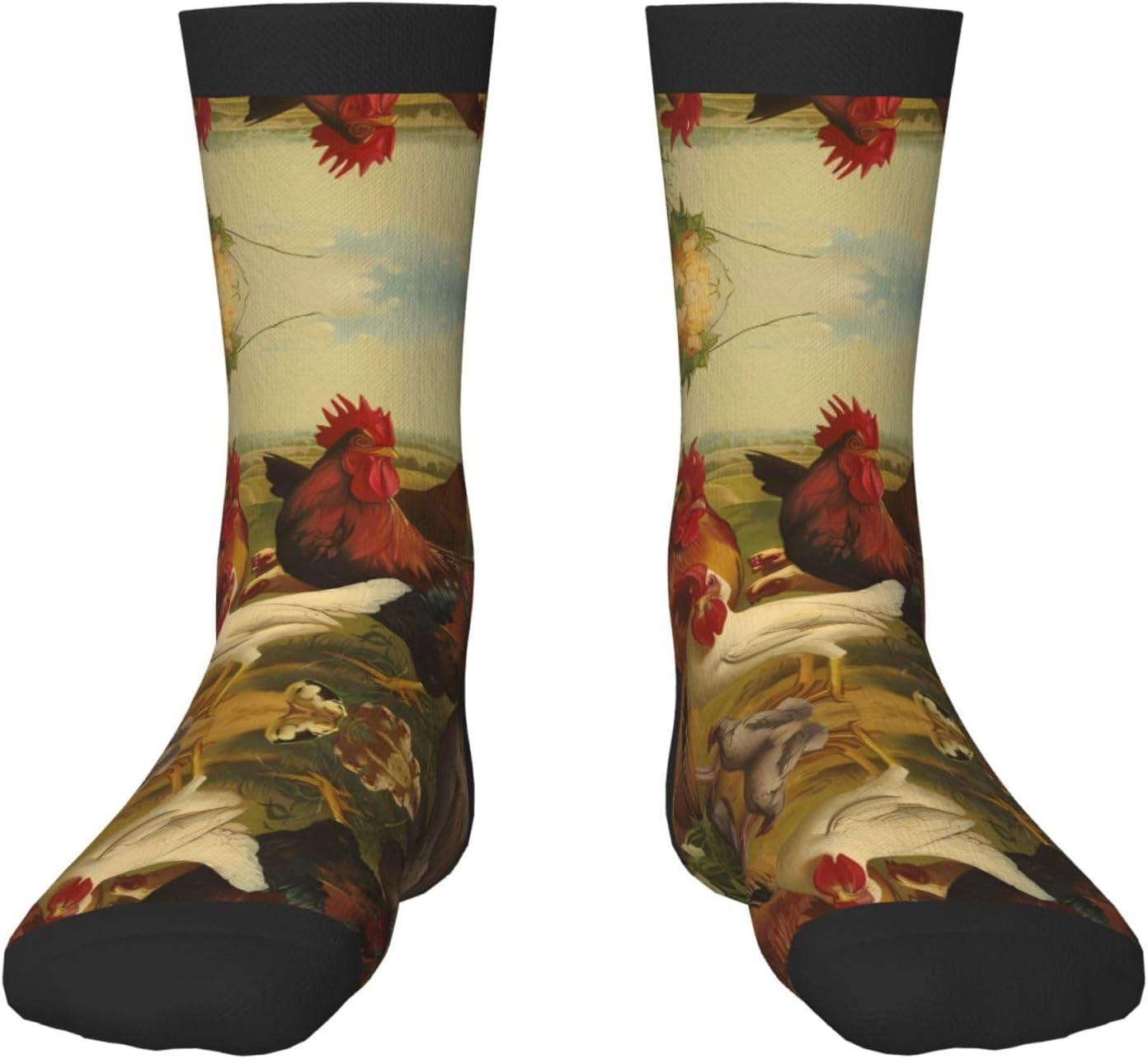 Chaussettes de sport: hauteur mi-mollet, à motifs