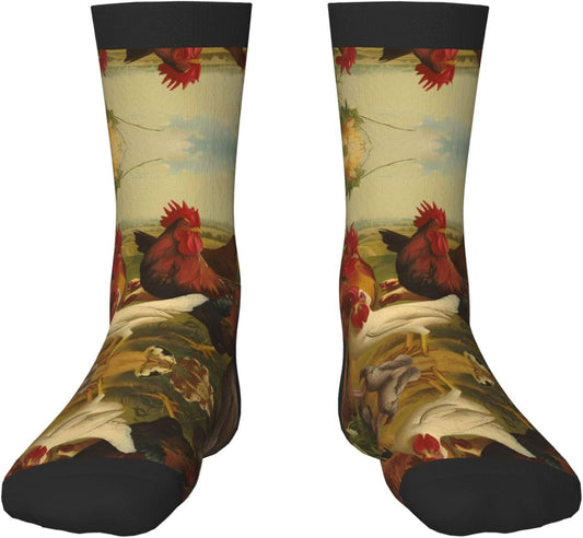 Chaussettes de sport: hauteur mi-mollet, à motifs